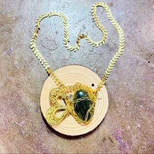 Butterfly Braided Prehnite Necklace